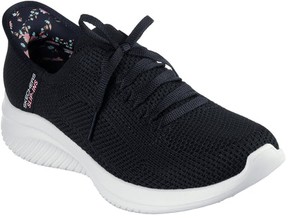 Skechers Ultra Flex 3.0 Morning Blossom Womens Shoes - Black