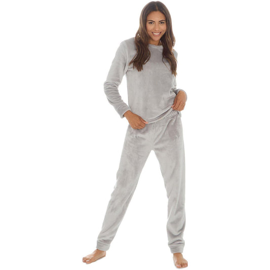 Slumber Party Soft Fleece Womens Pyjama Set - Grey
