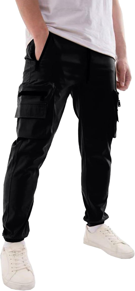 Soulstar Lightweight Mens Cargo Pants - Black