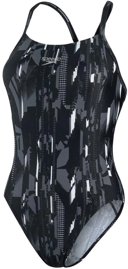 Speedo Allover Rippleback Womens Swimsuit - Black