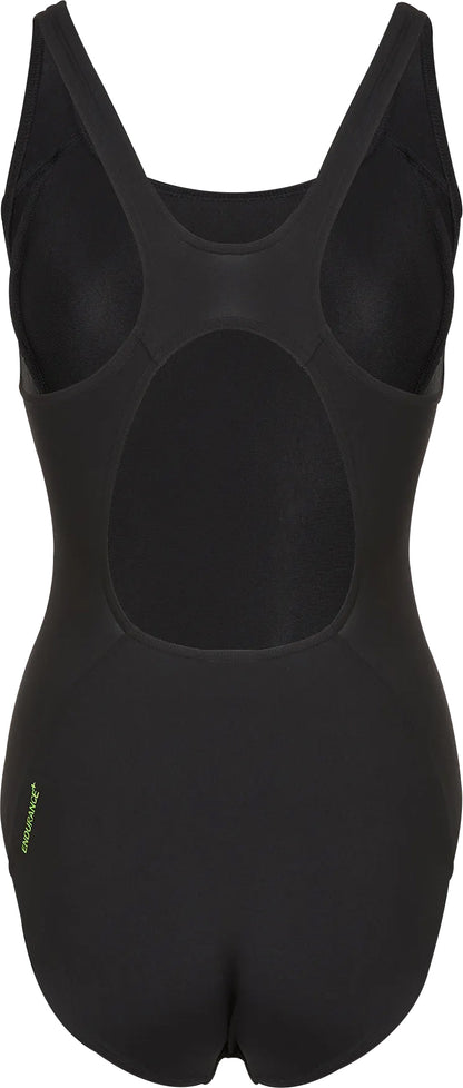 Speedo Panel Muscleback Womens Swimsuit - Black