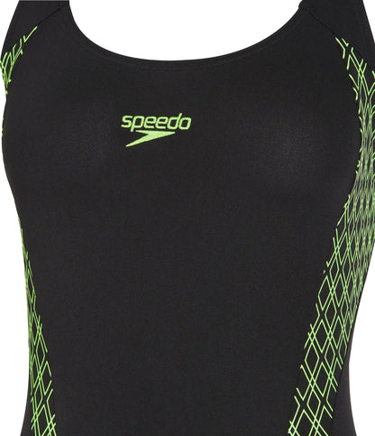 Speedo Panel Muscleback Womens Swimsuit - Black