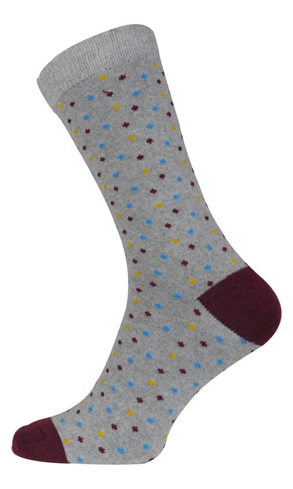 More Mile Design 5 Pack Mens Striped and Spots Socks - Multi