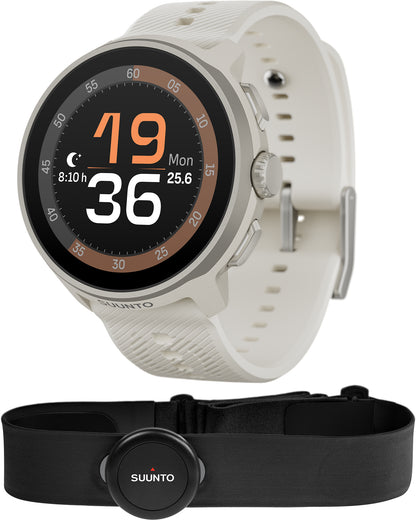 Suunto Run GPS Silicone Strap Sports Watch + FREE Smart Heart Rate Belt - Grey