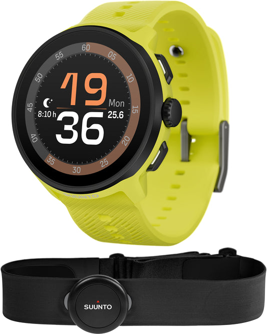 Suunto Run GPS Silicone Strap Sports Watch + FREE Smart Heart Rate Belt - Lime