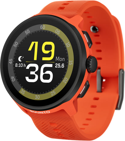 Suunto Run GPS Silicone Strap Sports Watch + FREE Smart Heart Rate Belt - Orange