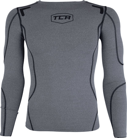 TCA Elite Plus Long Sleeve Junior Compression Top - Grey