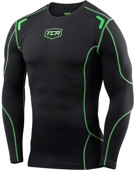 TCA Elite Plus Long Sleeve Mens Compression Top - Black