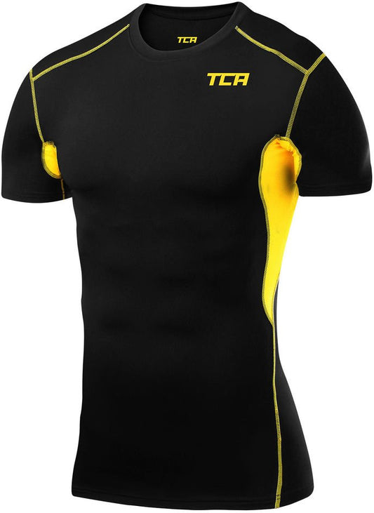 TCA HyperFusion Short Sleeve Mens Compression Top - Black