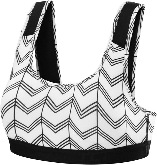 TCA Impulse Printed Womens Sports Bra - White