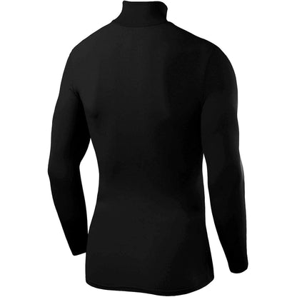 TCA PowerLayer Long Sleeve Mock Junior Compression Top - Black