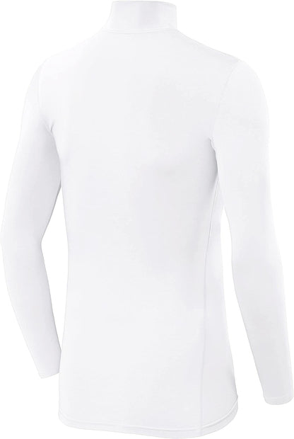 TCA PowerLayer Long Sleeve Mock Mens Compression Top - White