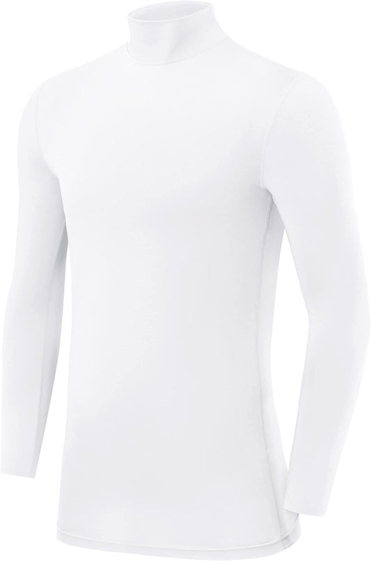 TCA PowerLayer Long Sleeve Mock Mens Compression Top - White