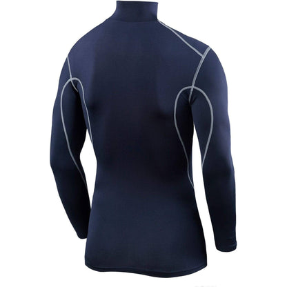 Tca Pro Performance Long Sleeve Mock S  Ls Mock Navy Junior Back View