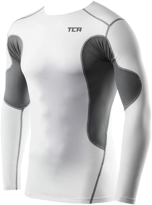 TCA SuperThermal Junior Long Sleeve Compression Top - White
