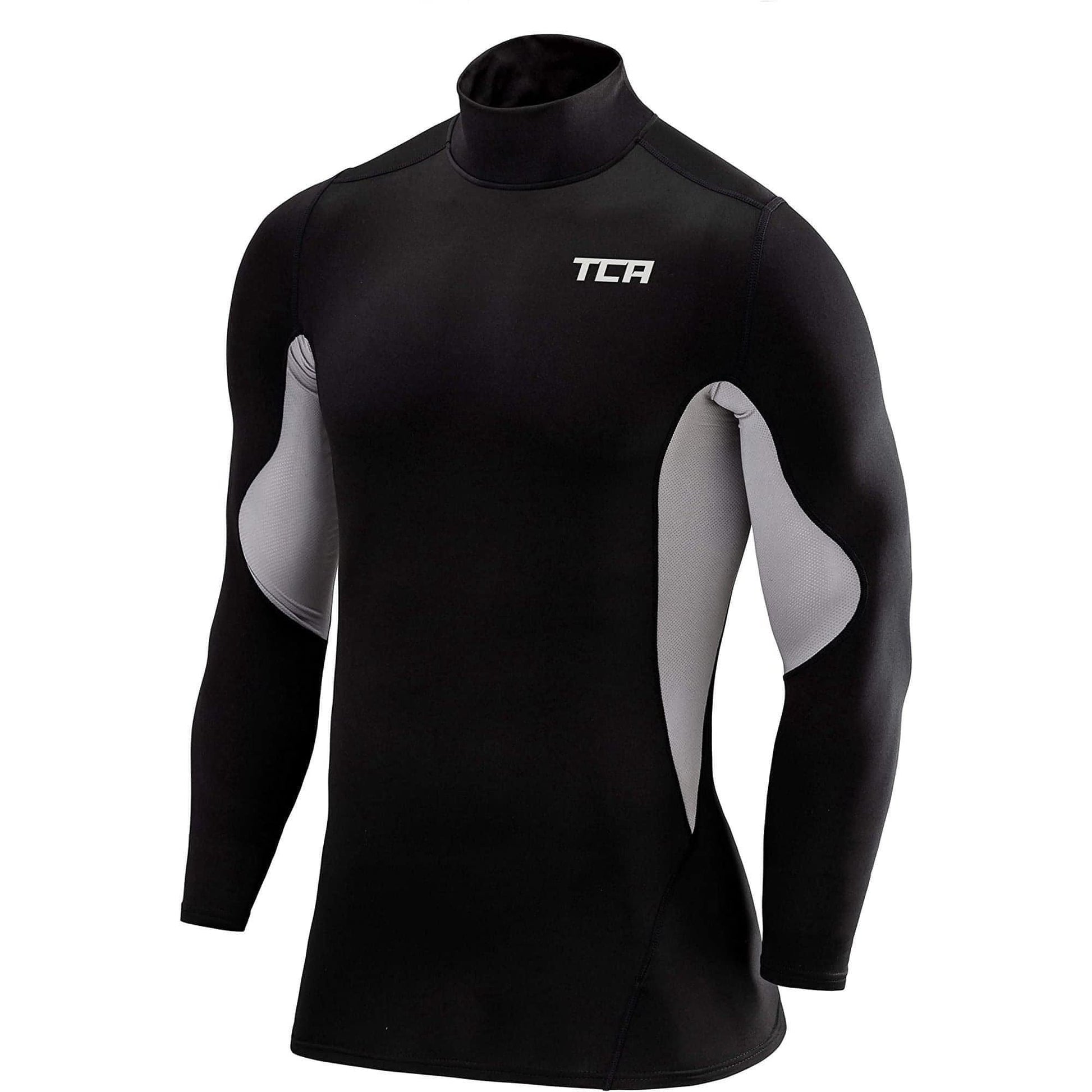 Tca Superthermal Long Sleeve Mock Long Sleeve S  Stlsmock Blackgrey