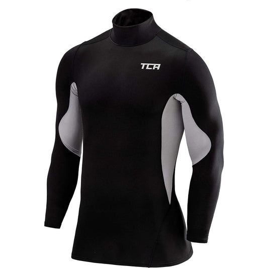 Tca Superthermal Long Sleeve Mock Long Sleeve S  Stlsmock Blackgrey