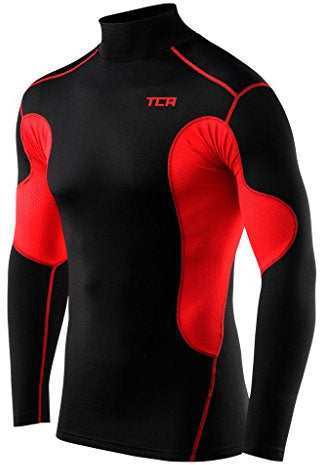 TCA SuperThermal Long Sleeve Mock Junior Compression Top - Black