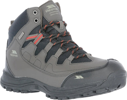 Trespass Finley Mid Waterproof Mens Walking Boots - Grey