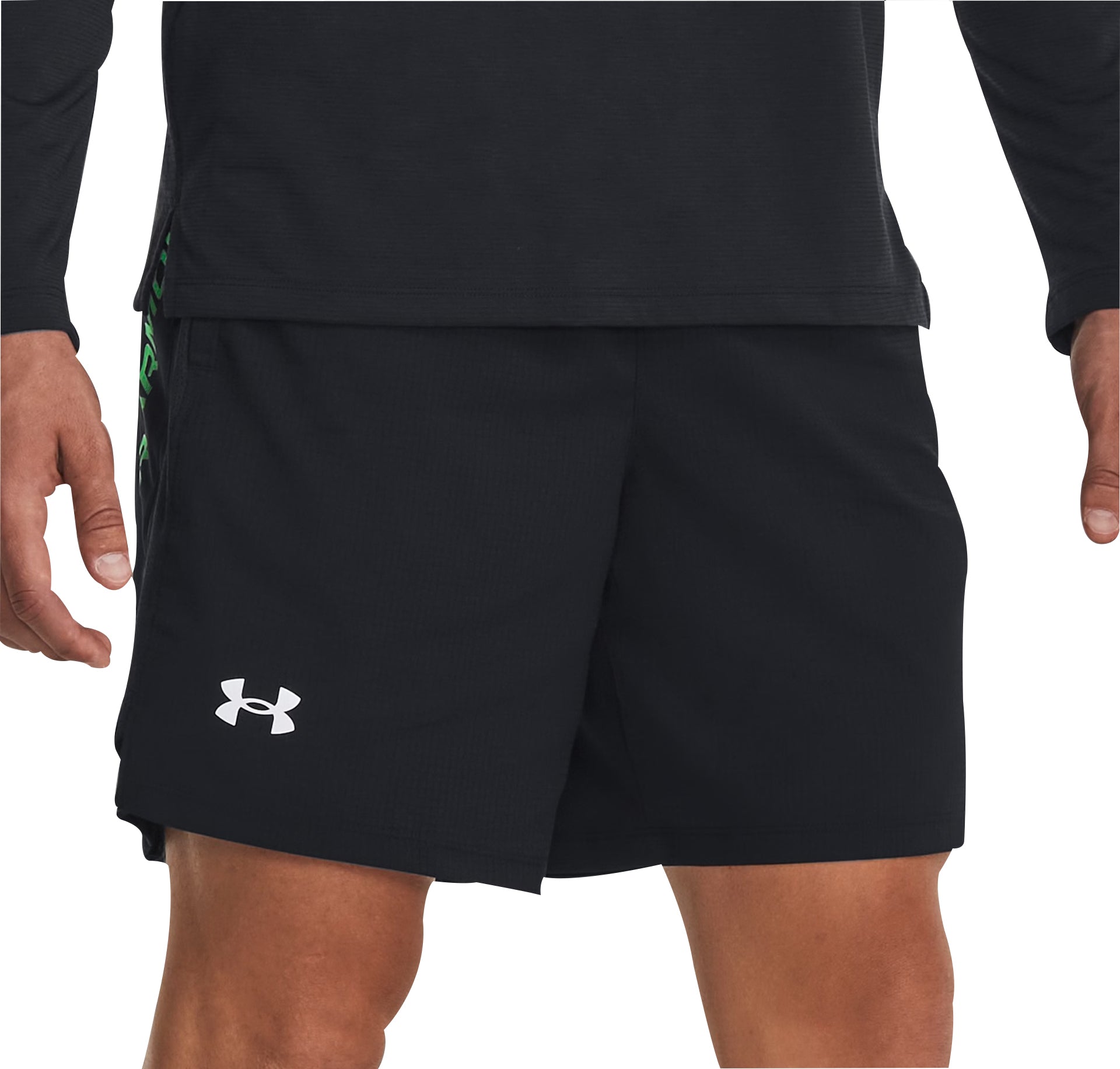 Under Armour Launch 7 Inch Graphic Mens Running Shorts Black Start Under armour launch 7 inch graphic mens running shorts black start