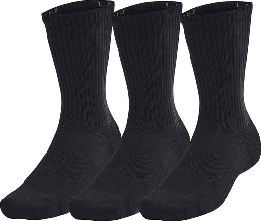 Under Armour Training Cotton (3 Pack) Crew Socks - Black