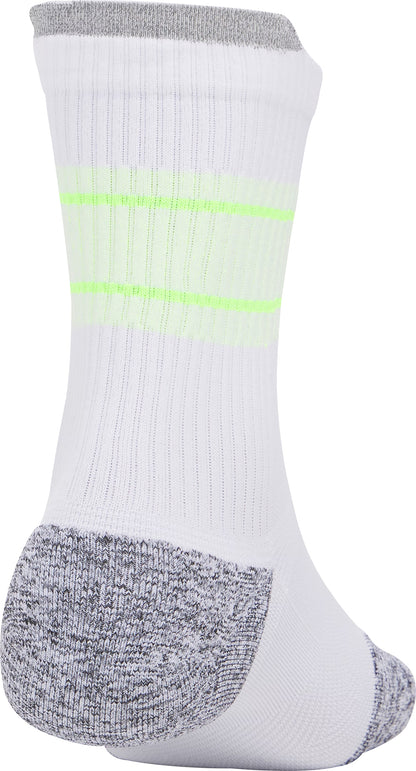 Under Armour ArmourDry Cushion (3 Pack) Mid Crew Running Socks - White