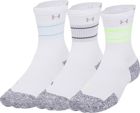 Under Armour ArmourDry Cushion (3 Pack) Mid Crew Running Socks - White