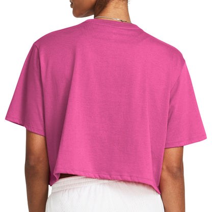 Under Armour Campus Boxy Crop Short Sleeve Womens Training Top - Pink