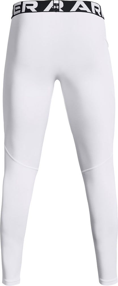 Under Armour ColdGear Compression Mens Long Running Tights - White
