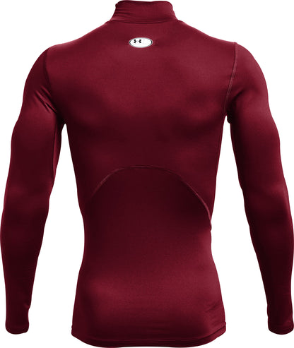 Under Armour ColdGear Compression Mock Long Sleeve Mens Running Top - Red