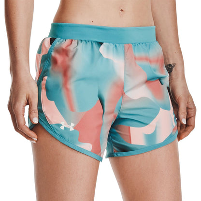 Under Armour Fly By 2.0 Printed Womens Running Shorts - Blue