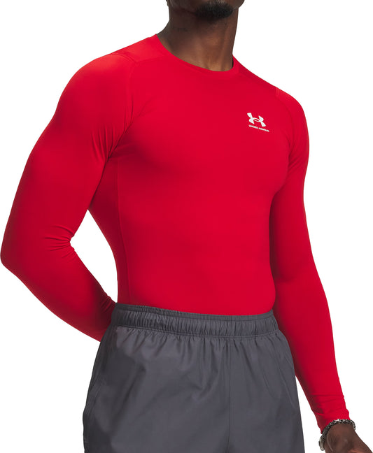Under Armour HeatGear Armour Long Sleeve Mens Compression Top - Red