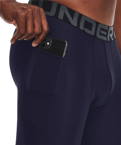 Under Armour HeatGear Compression Mens Long Running Tights - Blue