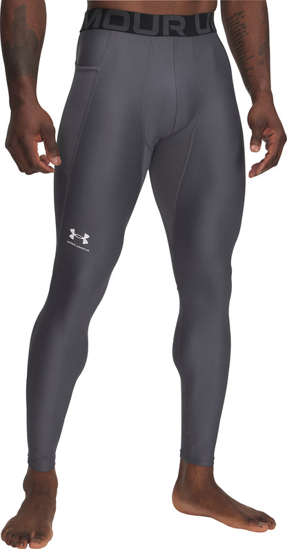 Under Armour HeatGear Compression Mens Long Running Tights - Grey