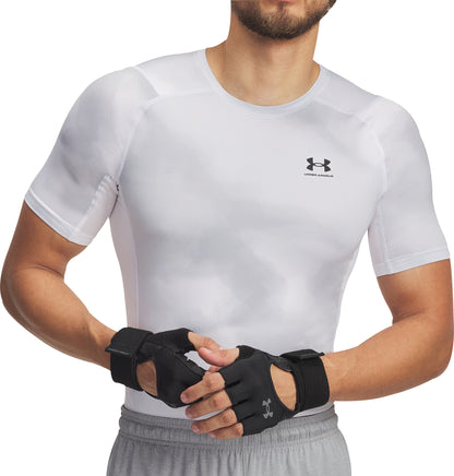 Under Armour HeatGear Printed Short Sleeve Mens Training Top - White