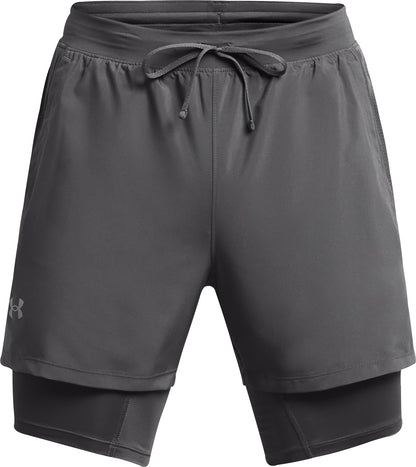 Under Armour Launch 2 In 1 Mens Training Shorts - Grey
