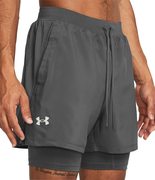 Under Armour Launch 2 In 1 Mens Training Shorts - Grey