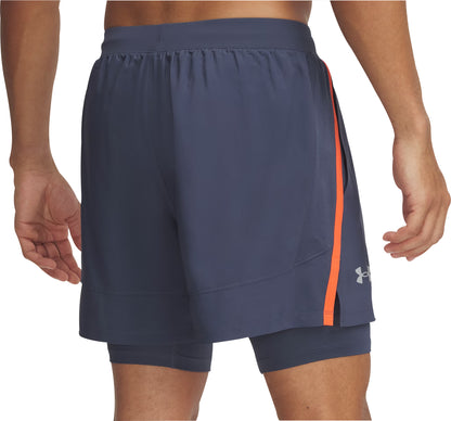 Under Armour Launch 2 In 1 Mens Running Shorts - Grey