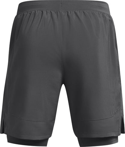 Under Armour Launch 2 in 1 Mens Running Shorts - Grey