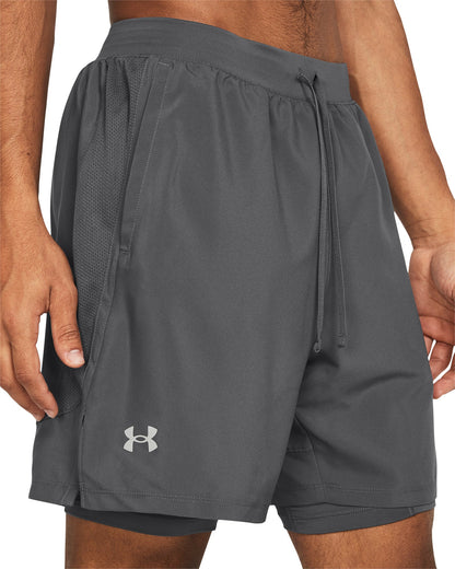 Under Armour Launch 2 in 1 Mens Running Shorts - Grey