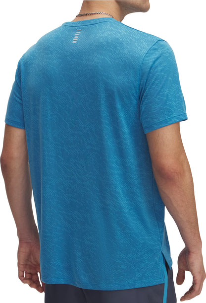 Under Armour Launch Camo Short Sleeve Mens Running Top - Blue