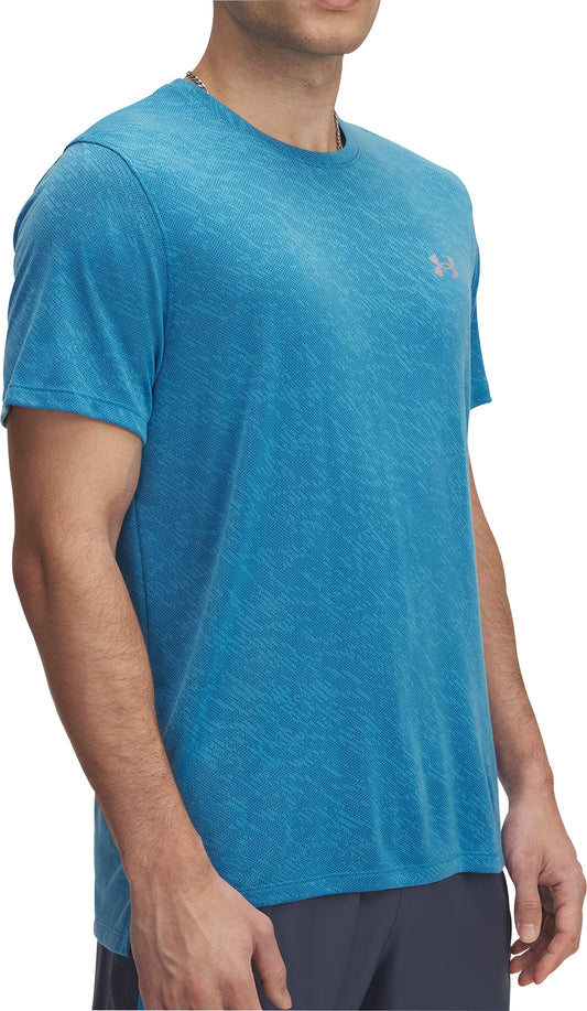 Under Armour Launch Camo Short Sleeve Mens Running Top - Blue