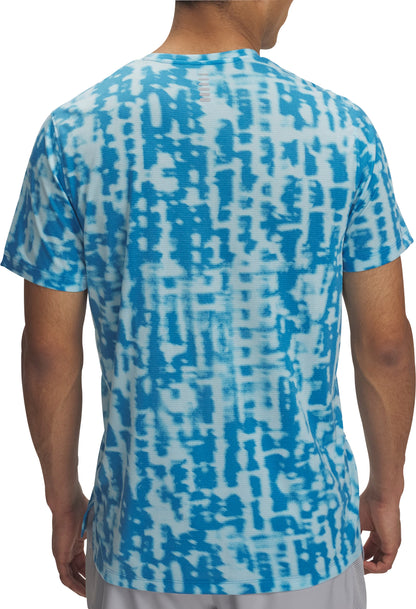Under Armour Launch Printed Short Sleeve Mens Running Top - Blue