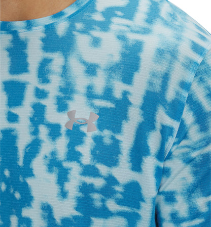Under Armour Launch Printed Short Sleeve Mens Running Top - Blue