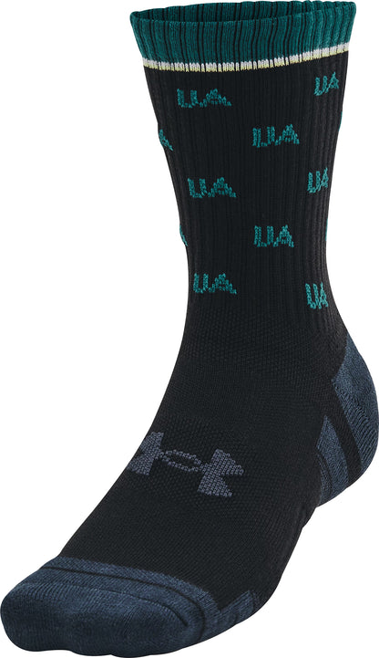 Under Armour Performance (2 Pack) Mid Crew Socks - Black