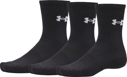 Under Armour Performance Cotton (3 Pack) Crew Socks - Black