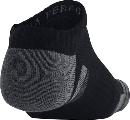 Under Armour Performance Cotton (3 Pack) No Show Socks -Black