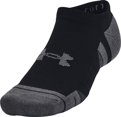 Under Armour Performance Cotton (3 Pack) No Show Socks -Black