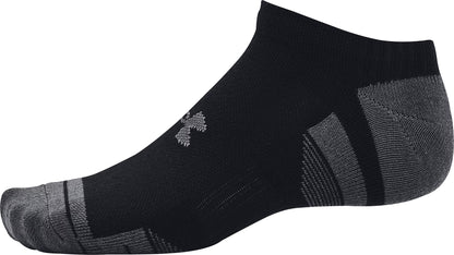 Under Armour Performance Cotton (3 Pack) No Show Socks -Black