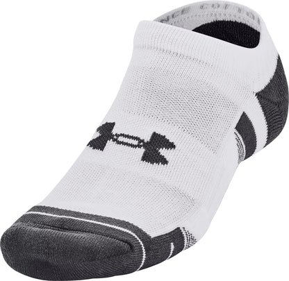 Under Armour Performance Cotton (3 Pack) No Show Socks - White